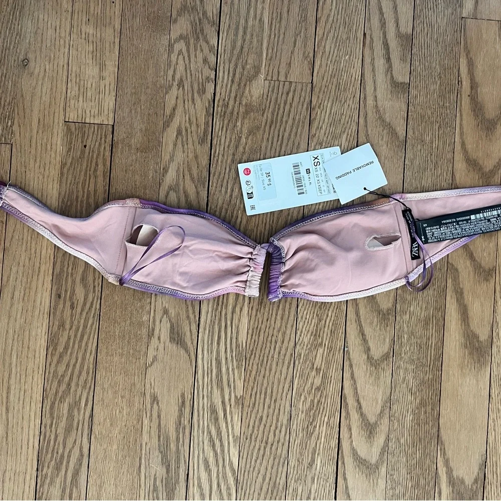 Zara Purple and Pink Bikini Top - Picture 2 of 2